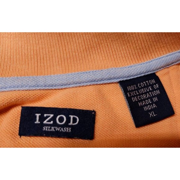 Izod Silk Wash Mens XL Orange Sherbet Short Sleeve Embroidered Logo Polo Shirt - Picture 11 of 11